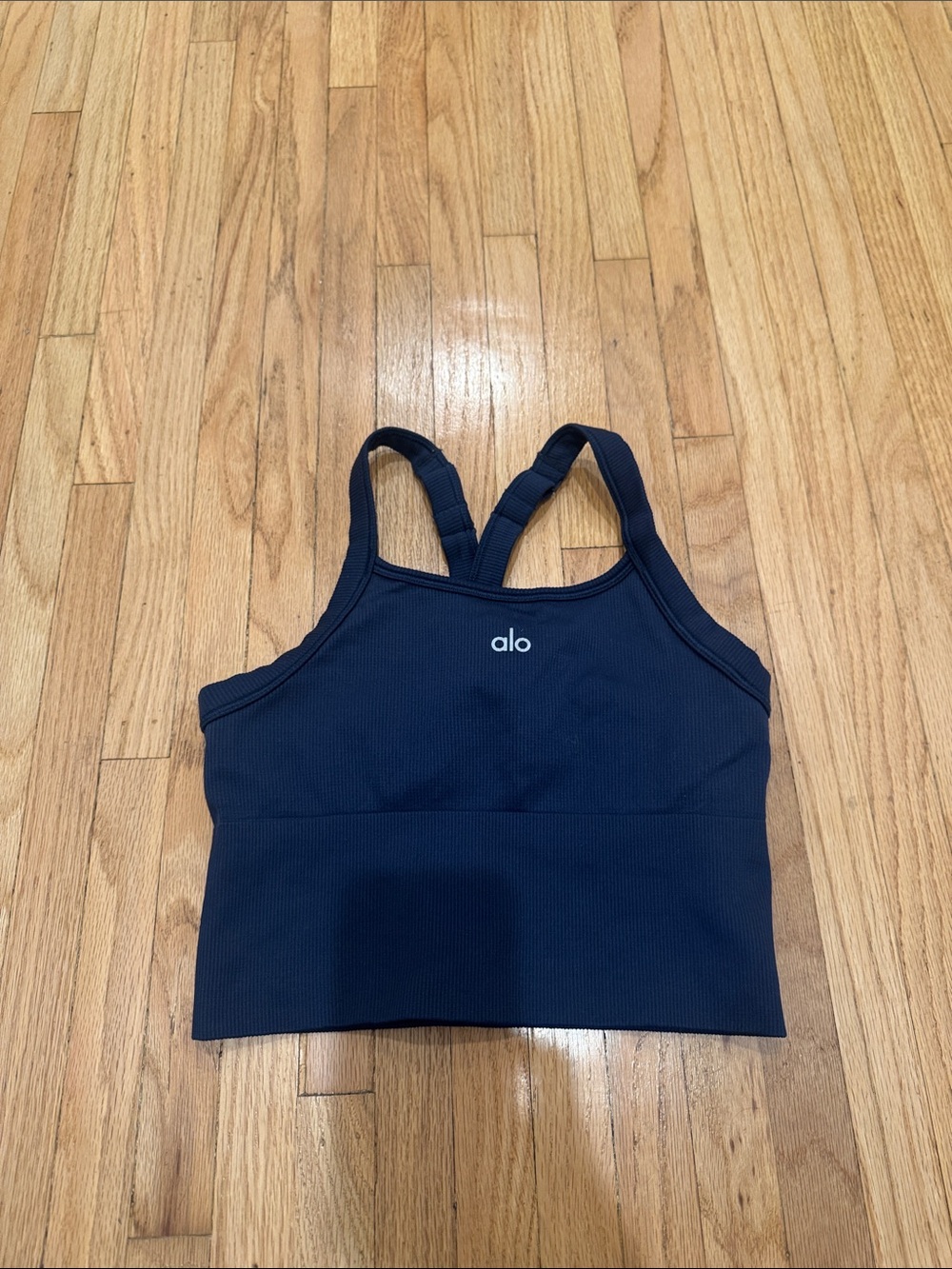 Alo yoga Seamless Ribbed Favorite Bra Tank navy size xxs - Picture 2 of 4
